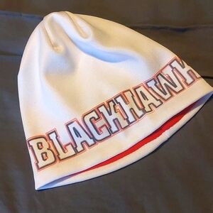 Never Worn Fleece lined Blackhawks Beanie OS